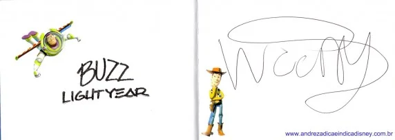 Autógrafo Buzz e Woody