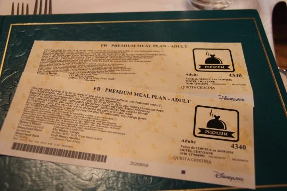 Voucher do plano de alimentação em papel