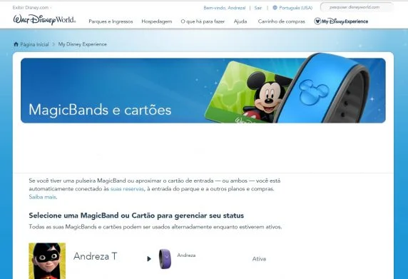 magic band pulseira da Disney