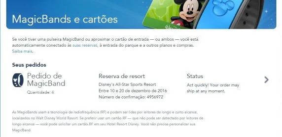 magic band pulseira da Disney