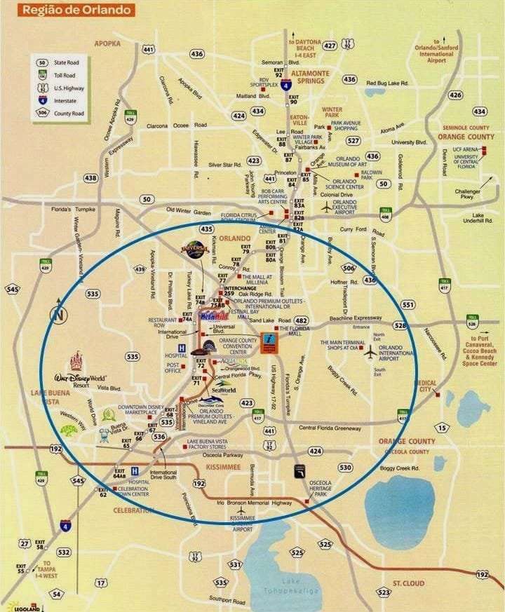 mapa Orlando