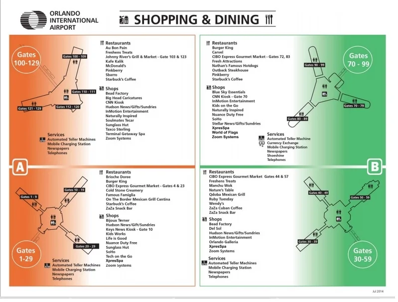 mapa aeroporto orlando