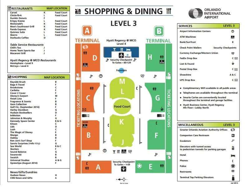 mapa aeroporto de orlando